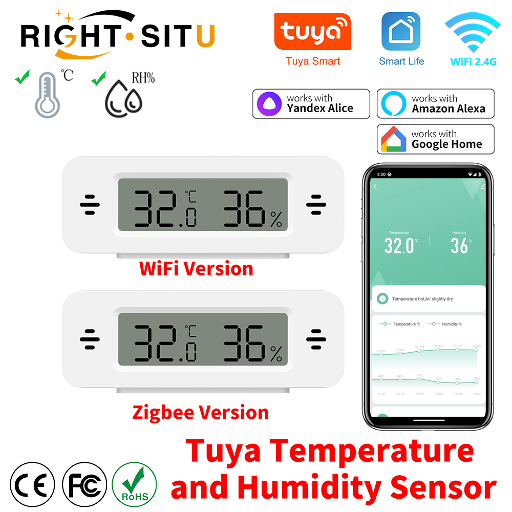 Home Automation Ideas - Tuya WiFi Zigbee Mini czujnik temperatury