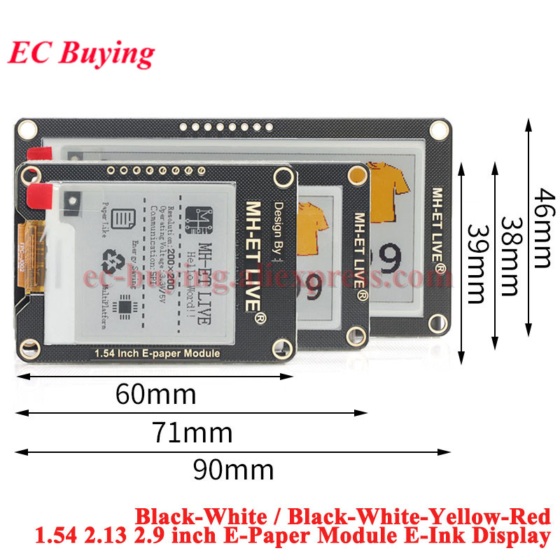 Display Epaper 2.9 - Moduł Epaper 1.54'', 2.9'', 2.13'', 2.9,