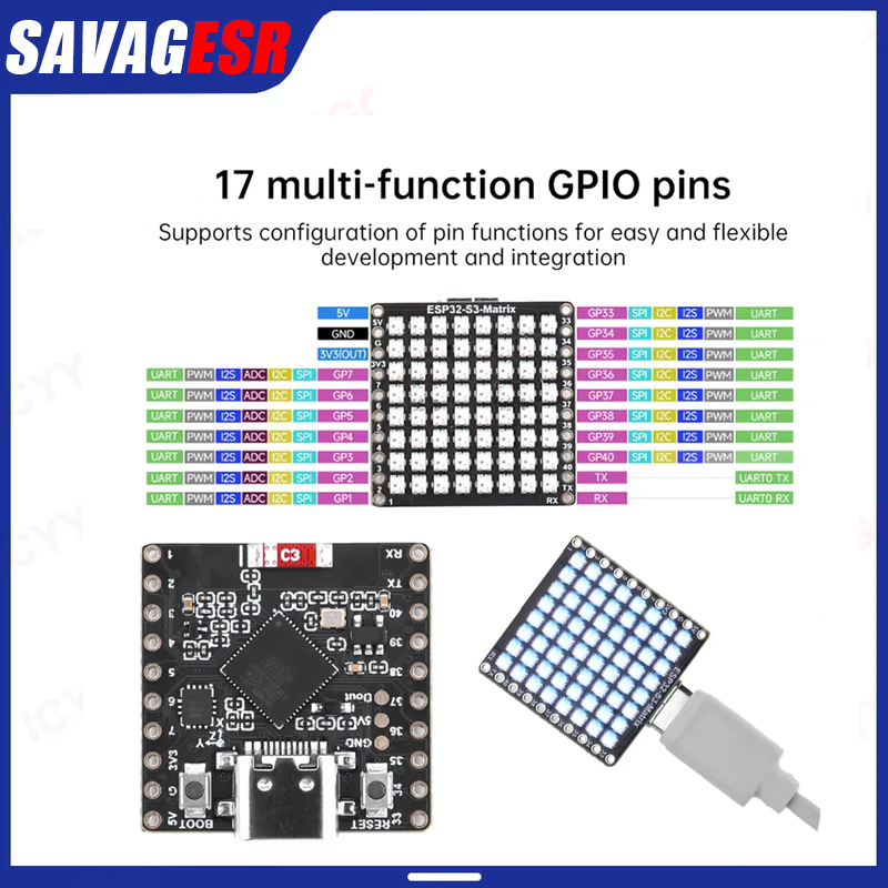 Rgb Led Matrix 8X8 - Płytka rozwojowa ESP32-S3 Matrix WIFI Bluetooth