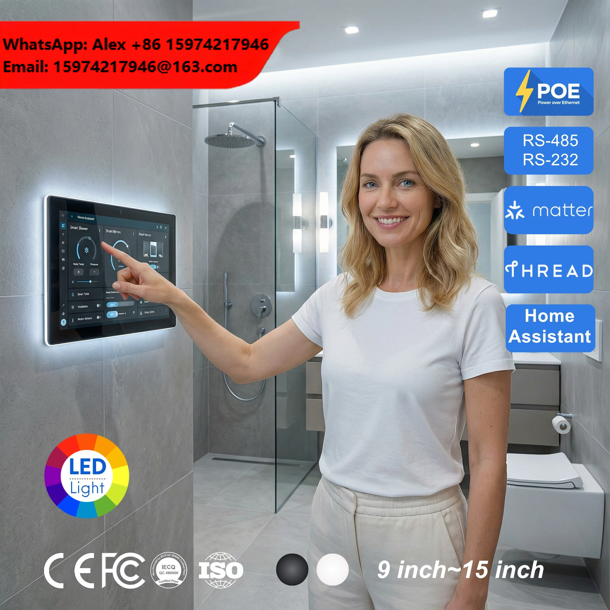 Matter Hub Thread - 15,6-calowy panel dotykowy z Androidem 14