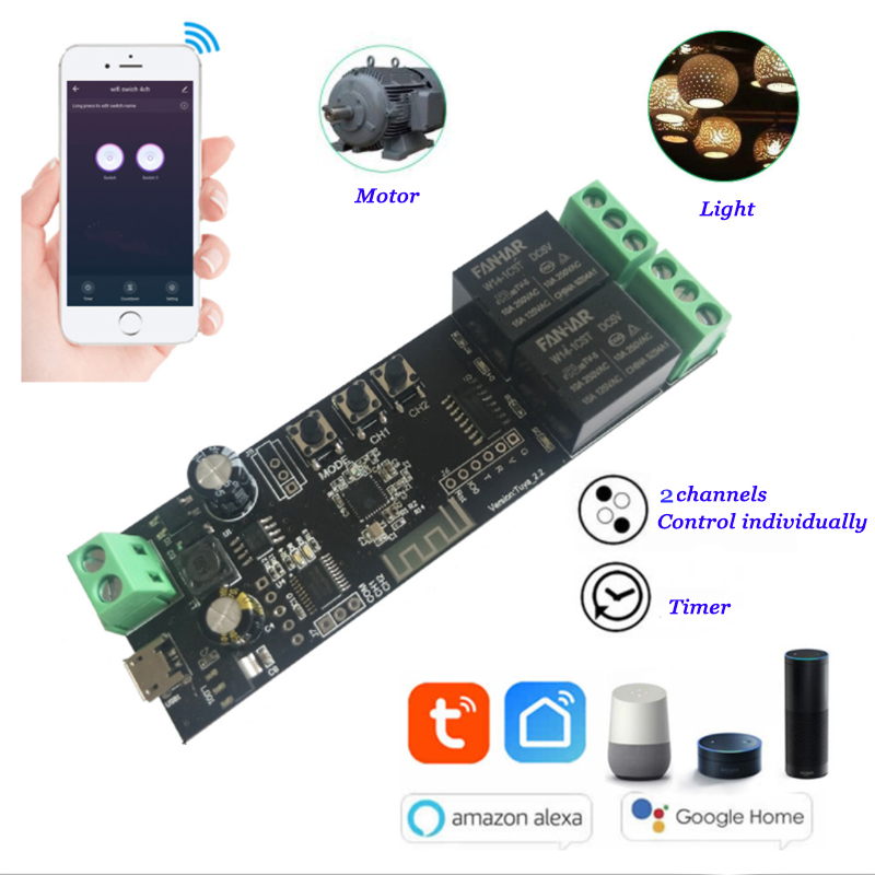Diy Home Automation Controller - 2CH Tuya Wifi inteligentna płyta sterowania