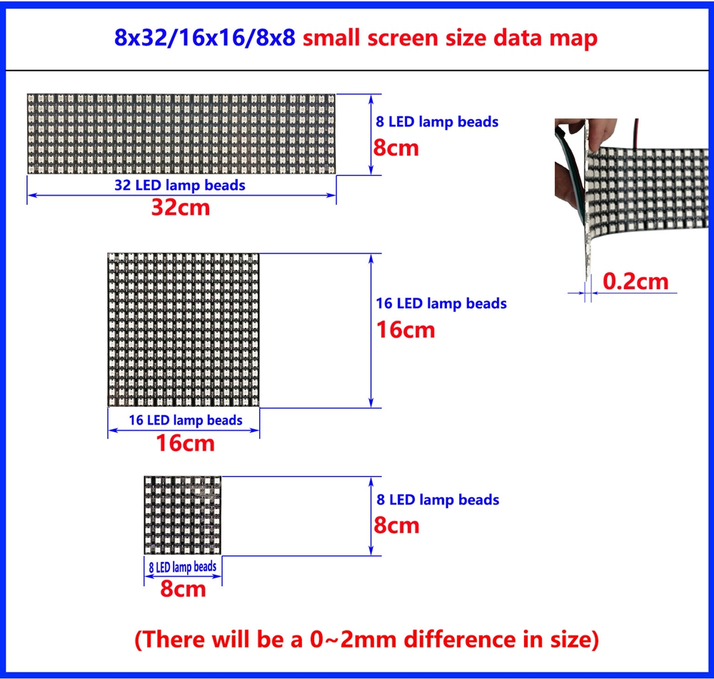 DC5V WS2812B 8*8 16*16 8*32 el – Rgb Led Matrix 8X8 recenzja i cena