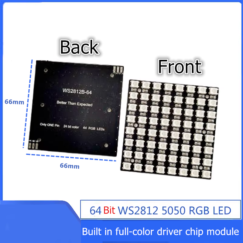 Moduł matrycy LED RGB WS2812B  – Rgb Led Matrix 8X8 recenzja i cena