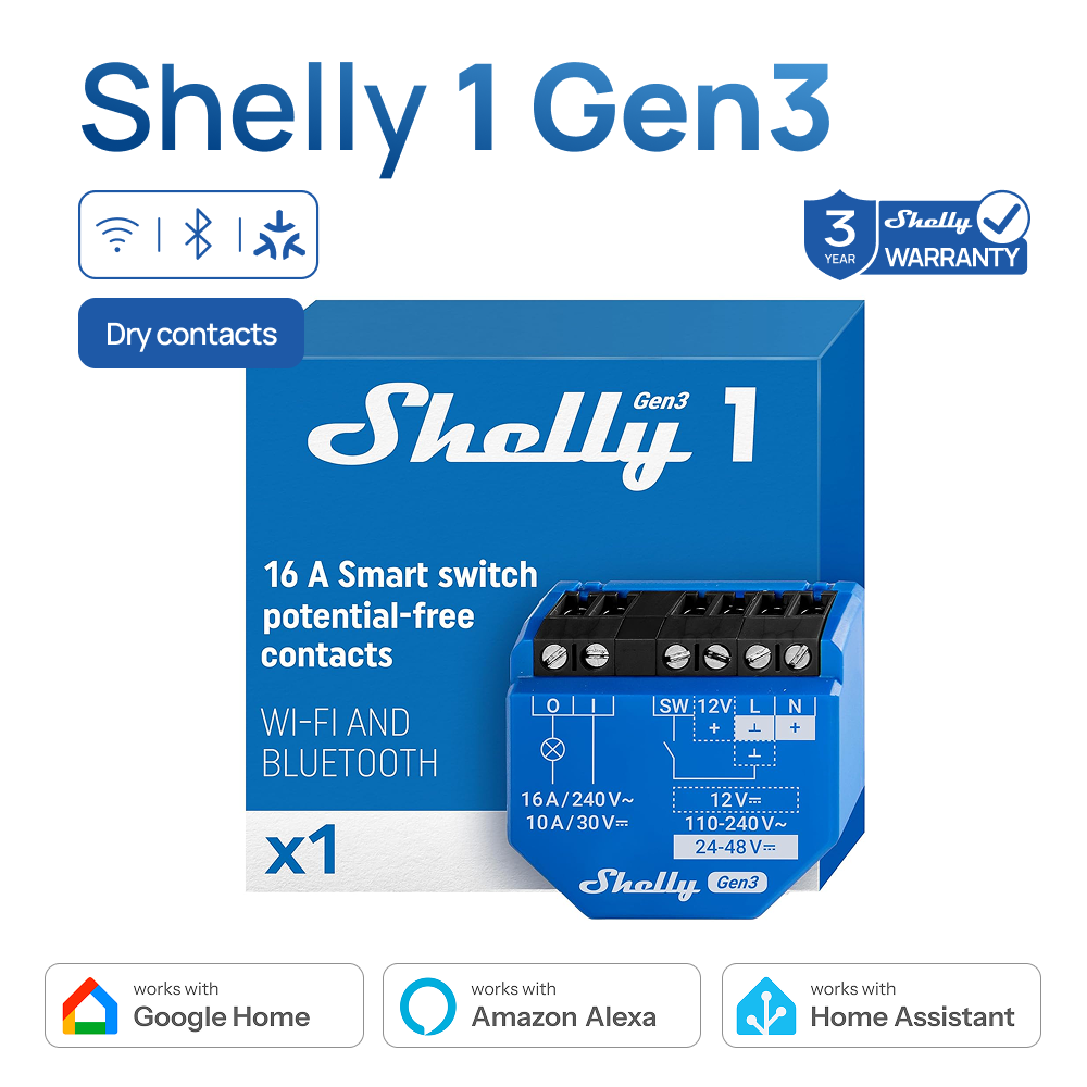 Inteligentny przełącznik suchy – Shelly Relay Module recenzja i cena