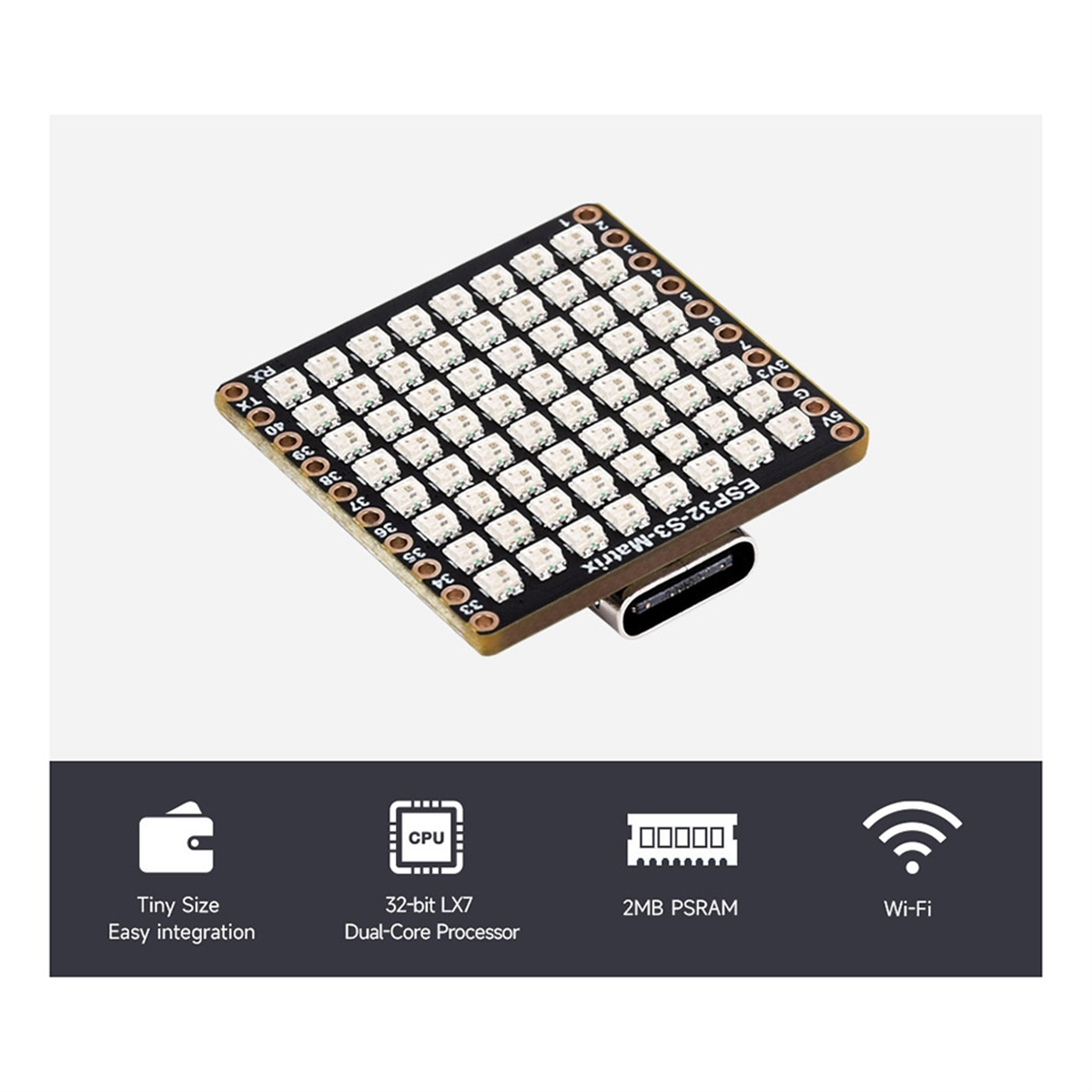 Płytka rozwojowa ABGN ESP32-S3 – Rgb Led Matrix 8X8 recenzja i cena